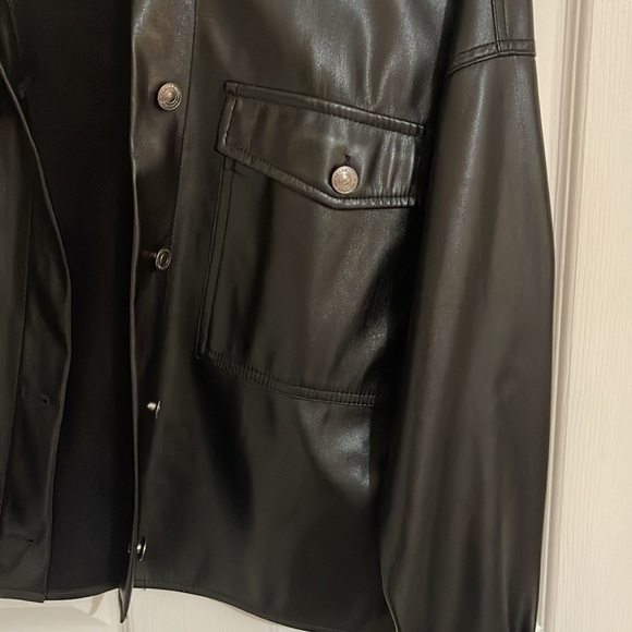 Zara Cropped Leather Jacket - Picture 2 of 5